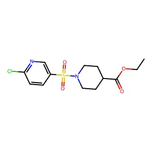 Ethyl 1-(6-chloropyridin-3-yl)sulfonylpiperidine-4-carboxylate structure