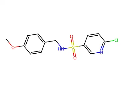 6-chloro-N-[(4-methoxyphenyl)methyl]pyridine-3-sulfonamide structure