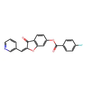 (Z)-3-oxo-2-(pyridin-3-ylmethylene)-2,3-dihydrobenzofuran-6-yl 4-fluorobenzoate structure