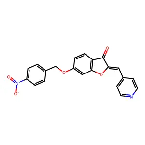 (Z)-6-((4-nitrobenzyl)oxy)-2-(pyridin-4-ylmethylene)benzofuran-3(2H)-one structure