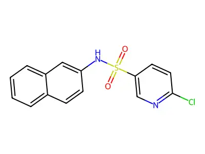 6-chloro-N-(naphthalen-2-yl)pyridine-3-sulfonamide structure