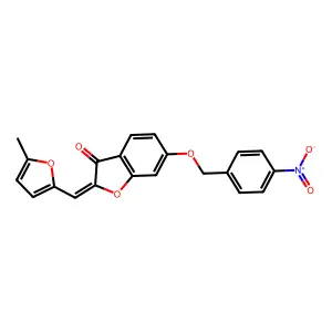 (Z)-2-((5-methylfuran-2-yl)methylene)-6-((4-nitrobenzyl)oxy)benzofuran-3(2H)-one structure