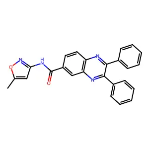 N-(5-methyl-1,2-oxazol-3-yl)-2,3-diphenylquinoxaline-6-carboxamide structure