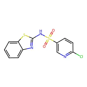 N-(1,3-benzothiazol-2-yl)-6-chloropyridine-3-sulfonamide structure