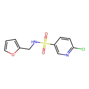 6-chloro-N-(furan-2-ylmethyl)pyridine-3-sulfonamide structure