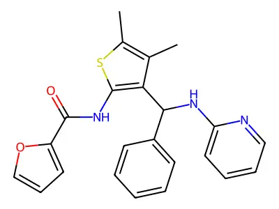 N-{4,5-dimethyl-3-[phenyl(2-pyridinylamino)methyl]-2-thienyl}-2-furamide structure