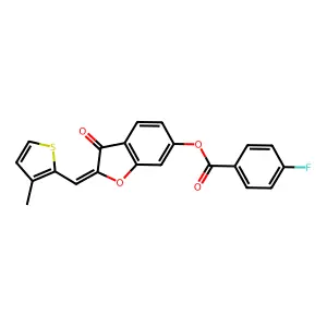 (Z)-2-((3-methylthiophen-2-yl)methylene)-3-oxo-2,3-dihydrobenzofuran-6-yl 4-fluorobenzoate structure