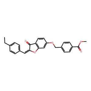 methyl 4-({[(2Z)-2-(4-ethylbenzylidene)-3-oxo-2,3-dihydro-1-benzofuran-6-yl]oxy}methyl)benzoate structure