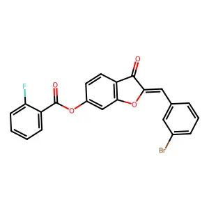 2-[(3-Bromophenyl)methylene]-3-oxobenzo[3,4-b]furan-6-yl 2-fluorobenzoate structure