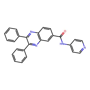 2,3-diphenyl-N-(pyridin-4-yl)quinoxaline-6-carboxamide structure