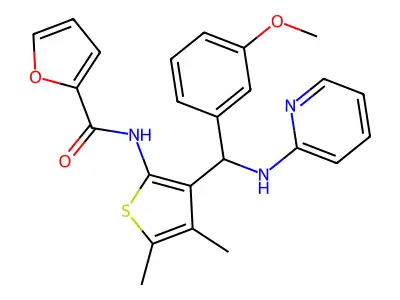 N-{3-[(3-methoxyphenyl)(2-pyridinylamino)methyl]-4,5-dimethyl-2-thienyl}-2-furamide structure