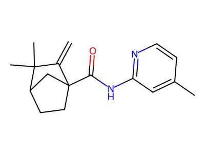 (3,3-dimethyl-2-methylenebicyclo[2.2.1]heptyl)-N-(4-methyl(2-pyridyl))carboxam ide structure