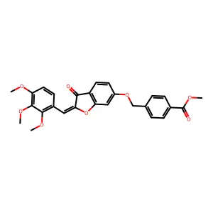 (Z)-methyl 4-(((3-oxo-2-(2,3,4-trimethoxybenzylidene)-2,3-dihydrobenzofuran-6-yl)oxy)methyl)benzoate structure