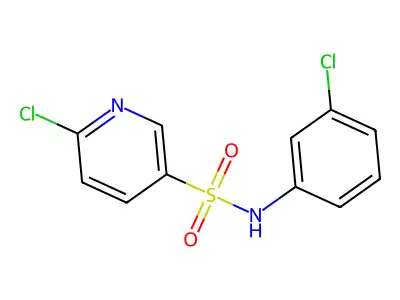 6-chloro-N-(3-chlorophenyl)pyridine-3-sulfonamide structure