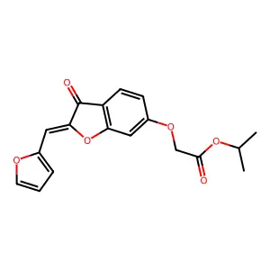 (Z)-isopropyl 2-((2-(furan-2-ylmethylene)-3-oxo-2,3-dihydrobenzofuran-6-yl)oxy)acetate structure