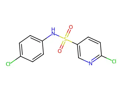 6-chloro-N-(4-chlorophenyl)pyridine-3-sulfonamide structure