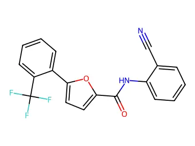 N-(2-cyanophenyl)-5-[2-(trifluoromethyl)phenyl]furan-2-carboxamide structure