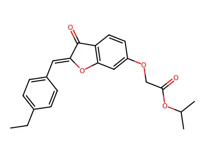 (Z)-isopropyl 2-((2-(4-ethylbenzylidene)-3-oxo-2,3-dihydrobenzofuran-6-yl)oxy)acetate structure