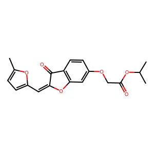 (Z)-isopropyl 2-((2-((5-methylfuran-2-yl)methylene)-3-oxo-2,3-dihydrobenzofuran-6-yl)oxy)acetate structure