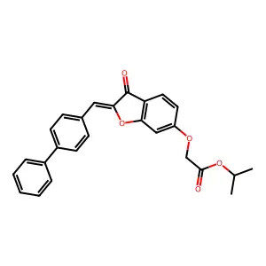 propan-2-yl {[(2Z)-2-(biphenyl-4-ylmethylidene)-3-oxo-2,3-dihydro-1-benzofuran-6-yl]oxy}acetate structure