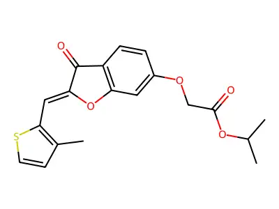 (Z)-isopropyl 2-((2-((3-methylthiophen-2-yl)methylene)-3-oxo-2,3-dihydrobenzofuran-6-yl)oxy)acetate structure