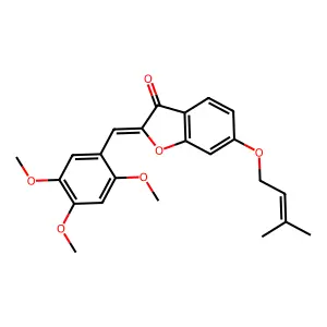 (Z)-6-((3-methylbut-2-en-1-yl)oxy)-2-(2,4,5-trimethoxybenzylidene)benzofuran-3(2H)-one structure