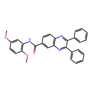 N-(2,5-dimethoxyphenyl)-2,3-diphenyl-6-quinoxalinecarboxamide structure
