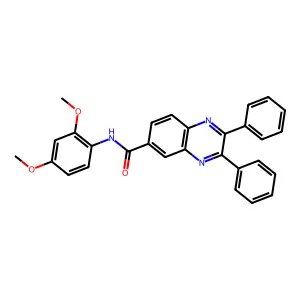 N-(2,4-dimethoxyphenyl)-2,3-diphenyl-6-quinoxalinecarboxamide structure