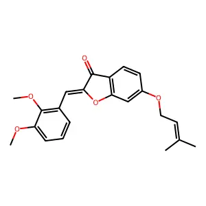(Z)-2-(2,3-dimethoxybenzylidene)-6-((3-methylbut-2-en-1-yl)oxy)benzofuran-3(2H)-one structure