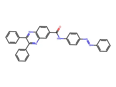 6-Quinoxalinecarboxamide, 2,3-diphenyl-N-[4-(2-phenyldiazenyl)phenyl]- structure
