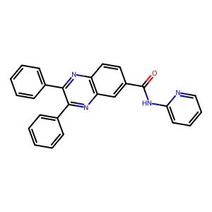 2,3-diphenyl-N-(2-pyridinyl)-6-quinoxalinecarboxamide structure