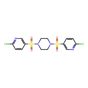 1,4-Bis[(6-chloropyridin-3-yl)sulfonyl]piperazine structure