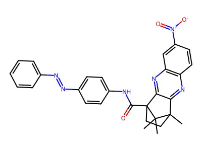 1,4-Methanophenazine-1(2H)-carboxamide, 3,4-dihydro-4,11,11-trimethyl-8-nitro-N-[4-(2-phenyldiazenyl)phenyl]- structure