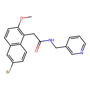 2-(6-bromo-2-methoxynaphthalen-1-yl)-N-(pyridin-3-ylmethyl)acetamide structure