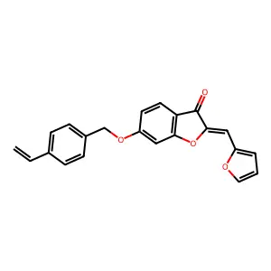 (Z)-2-(furan-2-ylmethylene)-6-((4-vinylbenzyl)oxy)benzofuran-3(2H)-one structure