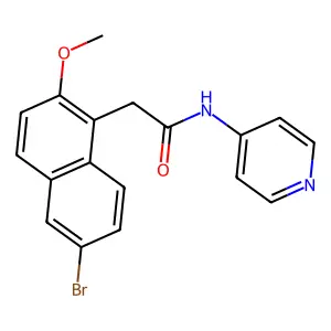 2-(6-bromo-2-methoxynaphthyl)-N-(4-pyridyl)acetamide structure