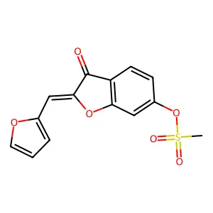 (Z)-2-(furan-2-ylmethylene)-3-oxo-2,3-dihydrobenzofuran-6-yl methanesulfonate structure