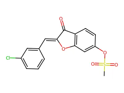 (Z)-2-(3-chlorobenzylidene)-3-oxo-2,3-dihydrobenzofuran-6-yl methanesulfonate structure