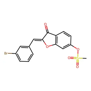 (Z)-2-(3-bromobenzylidene)-3-oxo-2,3-dihydrobenzofuran-6-yl methanesulfonate structure