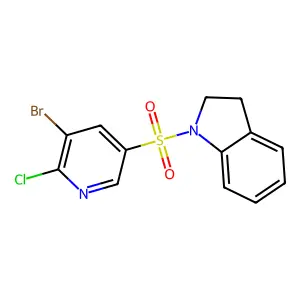 1-(5-Bromo-6-chloropyridin-3-yl)sulfonyl-2,3-dihydroindole structure