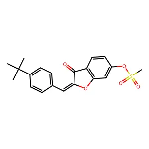 (Z)-2-(4-(tert-butyl)benzylidene)-3-oxo-2,3-dihydrobenzofuran-6-yl methanesulfonate structure