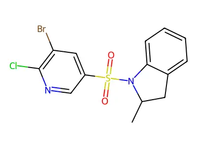 1-(5-Bromo-6-chloropyridin-3-yl)sulfonyl-2-methyl-2,3-dihydroindole structure