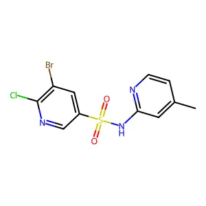 5-bromo-6-chloro-N-(4-methyl-2-pyridinyl)-3-pyridinesulfonamide structure