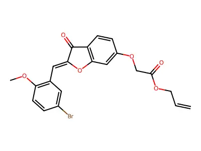 (Z)-allyl 2-((2-(5-bromo-2-methoxybenzylidene)-3-oxo-2,3-dihydrobenzofuran-6-yl)oxy)acetate structure