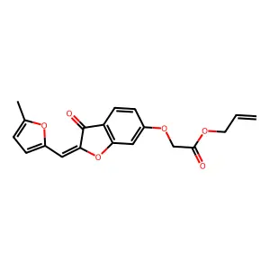(Z)-allyl 2-((2-((5-methylfuran-2-yl)methylene)-3-oxo-2,3-dihydrobenzofuran-6-yl)oxy)acetate structure