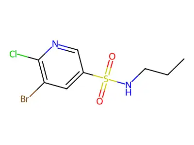 5-bromo-6-chloro-N-propylpyridine-3-sulfonamide structure