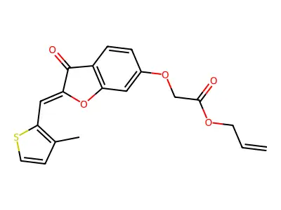 (Z)-allyl 2-((2-((3-methylthiophen-2-yl)methylene)-3-oxo-2,3-dihydrobenzofuran-6-yl)oxy)acetate structure