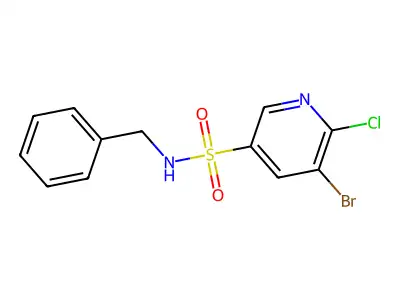 N-benzyl-5-bromo-6-chloropyridine-3-sulfonamide structure