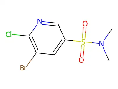 5-bromo-6-chloro-N,N-dimethylpyridine-3-sulfonamide structure