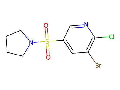 3-Bromo-2-chloro-5-(1-pyrrolidinylsulfonyl)pyridine structure